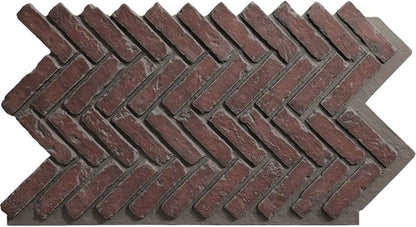 EverStone Herringbone Faux Brick Panel, 46 1/2"W x 25 1/4"H x 1"D, Stratus Color by EkenaMillwork