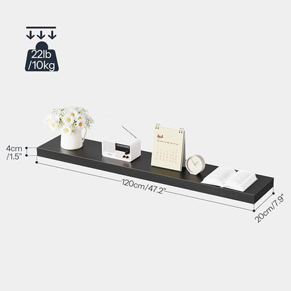 HOOBRO Floating Shelves for Wall, Wall Mounted Shelf Set of 2, 47.2" Hanging - Image 3