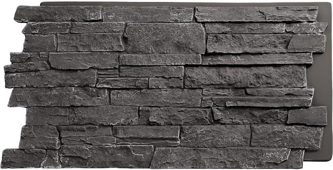 EverStone Acadia Ledge Faux Stone Panel, Graphite Color by EkenaMillwork