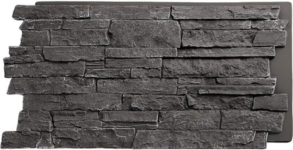 EverStone Acadia Ledge Faux Stone Panel, Graphite Color by EkenaMillwork