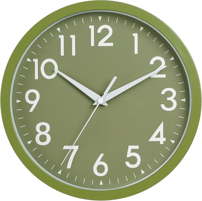 DAXSMY Wall Clock Analog 10 Inch Simple Silent Non Ticking Battery Operated by DAXSMY