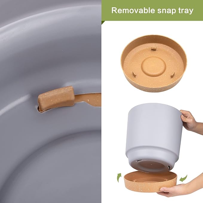 QCQHDU 6.5 inch Plant Pot, 2 Pack Planters for Indoor Plants with Drainage Holes & Saucer, Outdoor Flower Pots Home Garden Modern Decor