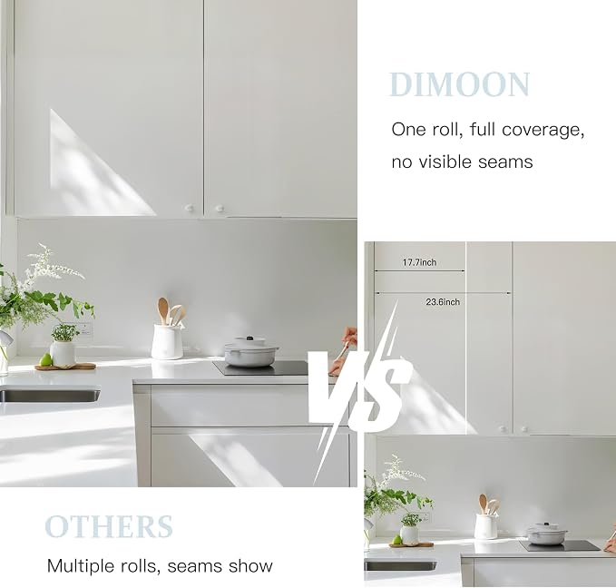 Dimoon 118''x23.6'' Peel and Stick Wallpaper White Contact Paper - Image 4