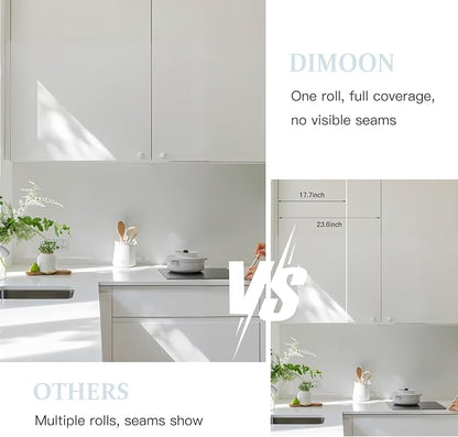 Dimoon 118''x23.6'' Peel and Stick Wallpaper White Contact Paper - Image 4