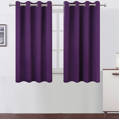 LEMOMO Blackout Curtains 66 x 54 Inch Long Purple Curtains Set of 2 Panels Room by Lemomo