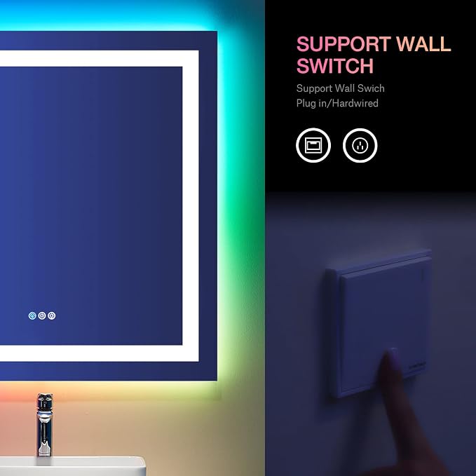 LOAAO 32"X32" LED Bathroom Mirror - Image 7