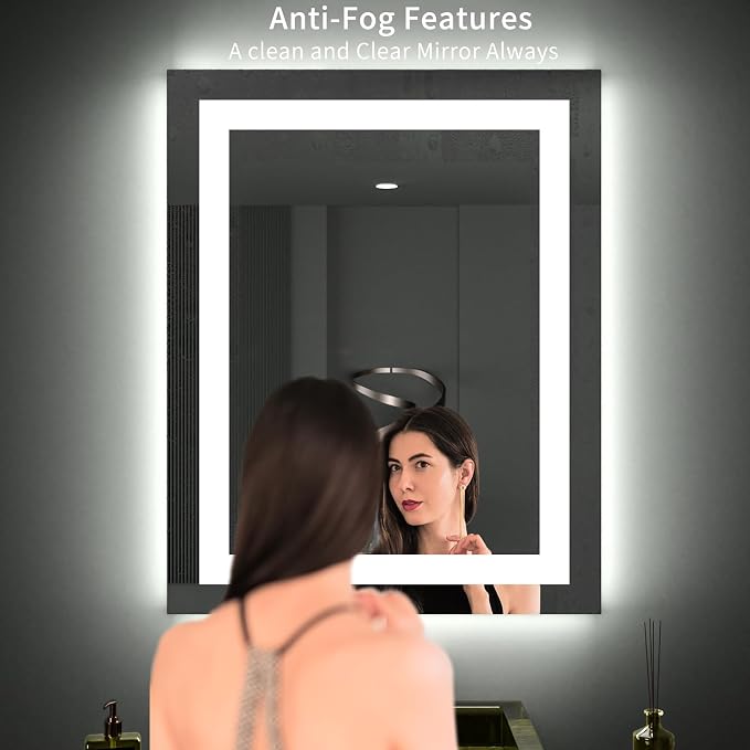 LOAAO 28"X32" LED Bathroom Mirror - Image 3