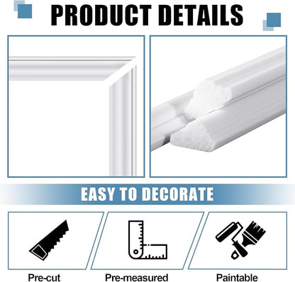 Pangda Peel and Stick Wall Molding Kit, 3D Premade Accent Molding Wainscoting - Image 5