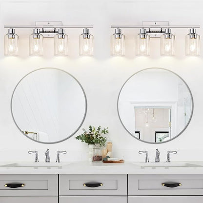 Indoi 4 Light Bathroom Light Fixtures, Chrome Vanity Lights - Image 7