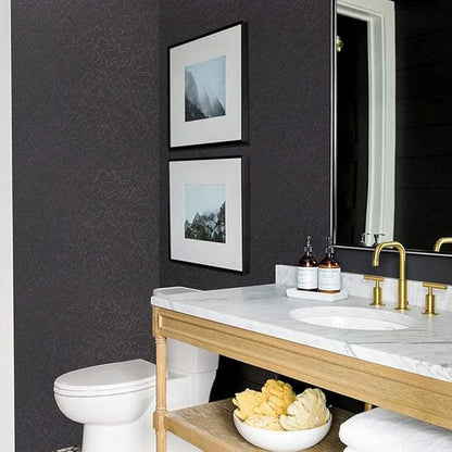 Abyssaly 35.4" x 118" Black Silk Wallpaper Peel and Stick Embossed Self - Image 7