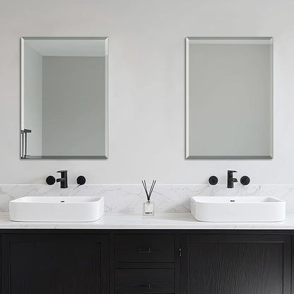 Ruomeng Wall Mirror Beveled Edge Frameless Mirror 20” x 28“ Wall Mounted Mirror - Image 3