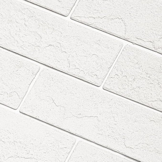 Old Town White Faux Brick Wall Tiles, 2 Pieces 3D Thin Brick Veneers by TORURAL