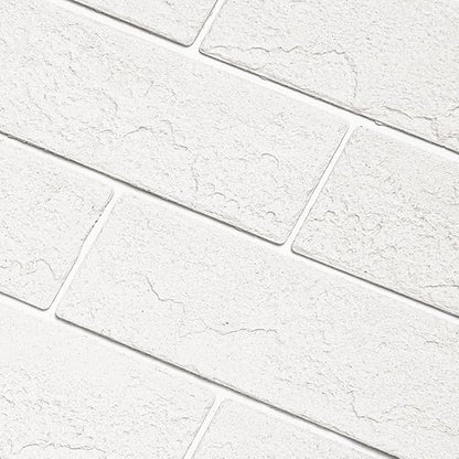 100 Old Town White Faux Brick Wall Tiles, 3D Thin Brick Veneers by TORURAL