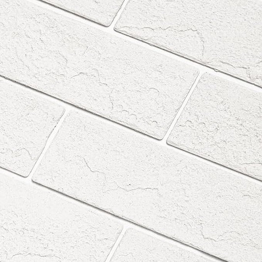 100 Old Town White Faux Brick Wall Tiles, 3D Thin Brick Veneers by TORURAL