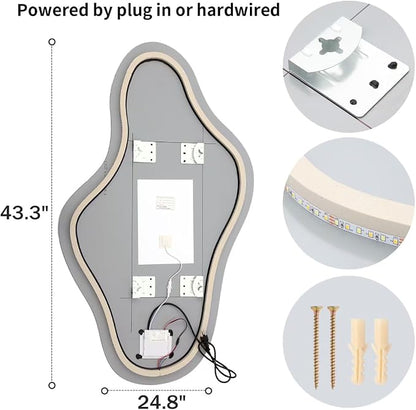Modern Irregular LED Bathroom Mirror - Image 6