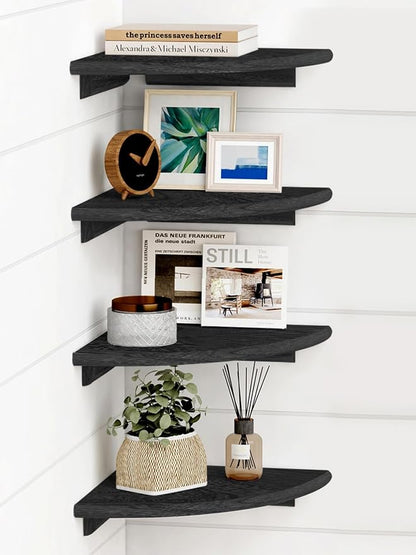 Forbena Black Corner Floating Shelves by Forbena