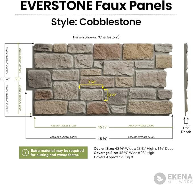 EverStone Cobblestone Faux Stone Panel, Rustic Roast Color - Image 16