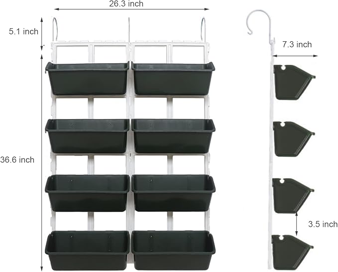 8 Pockets Vertical Garden Wall Planter Raised Beds Hanging Planter Wall Mounted - Image 5
