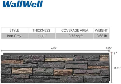 Faux Stone Wall Panels 1-Pack PU Stone Veneer Siding, Mortarless 46.25x12.88 - Image 5