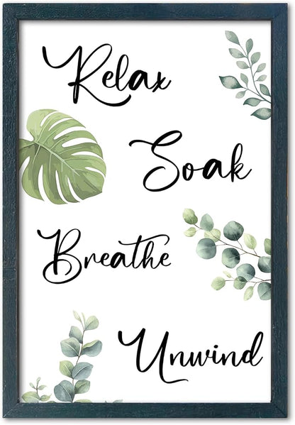 YWJKWLGS Boho Bathroom Wall Art, 11x16 Inch Green Eucalyptus Monstera Decor by Unknown