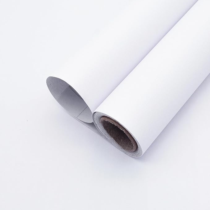 Yancorp 24"x394"/32.8' Matte White Contact Papaer Peel and Stick Wallpaper by YancorpHomeDecor