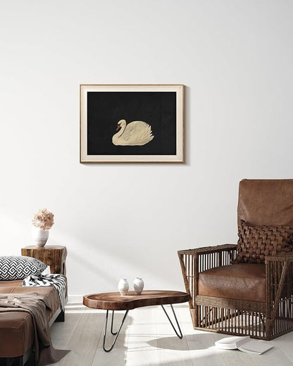 VIYYIEA Framed Wall Art for Living Room, Swan Art Canvas Prints, Vintage Home - Image 5