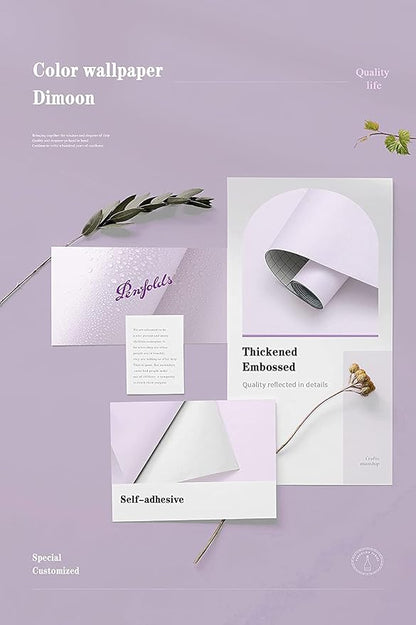 Dimoon 236''x17.7'' Purple Peel and Stick Wallpaper Contact Paper Modern Self - Image 4