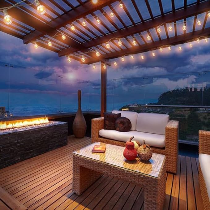 100Ft G40 Outdoor String Lights Patio Lights with 100 Edison Globe Bulbs, Connectable Outdoor String Lights Waterproof UL Listed for Indoor Porch Party Wedding Deck Balcony Wedding Party Decor- White
