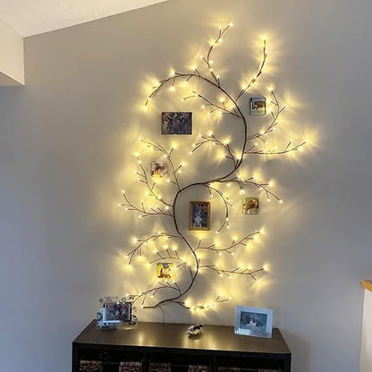 96 LED Willow Vine Lights 6FT Enchanted Wall Decoration Vine Lights 8 Modes - Image 2