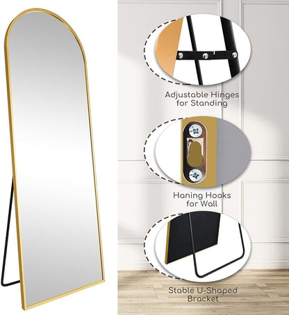 Prywot Arched Full Length Mirror, Modern Full Body Mirrors - Image 2