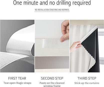 AJAZZ self Adhesive Portable 100% Blackout Curtains Simple and Easy to - Image 3