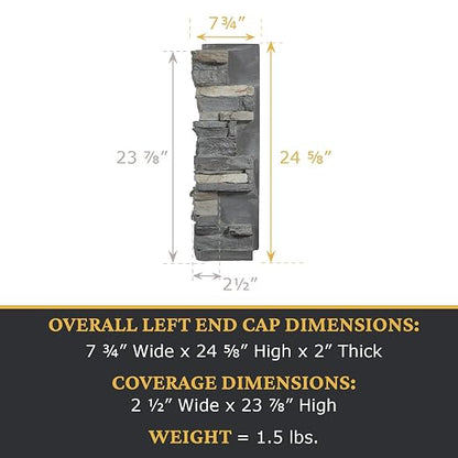 AZ Faux High-Density Polyurethane Faux Stone Interlocking Left Endcap - Image 3