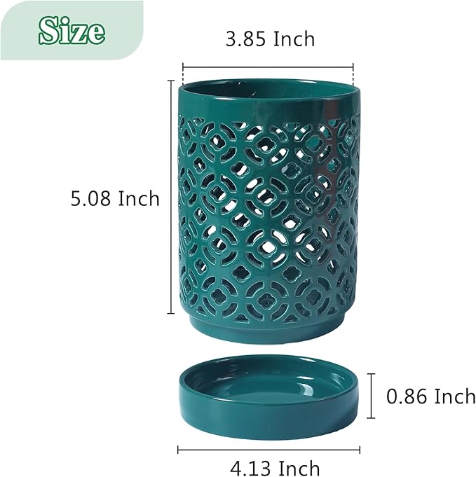 Orchid Pot 4 Inch, Orchid Pots with Holes & Saucers for Repotting, Breathable Slotted Orchid Pots Flower Plant Pot Green