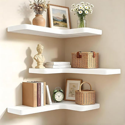 Floating Corner Shelves, Wall Shelf Set of 3, Shelves - Image 4