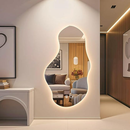 Modern Irregular LED Bathroom Mirror by Unknown