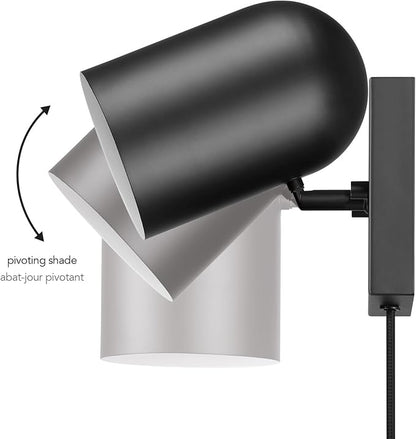 Globe Electric 65000098 1-Light Plug-in or Hardwire Wall Sconce, Matte Black - Image 13