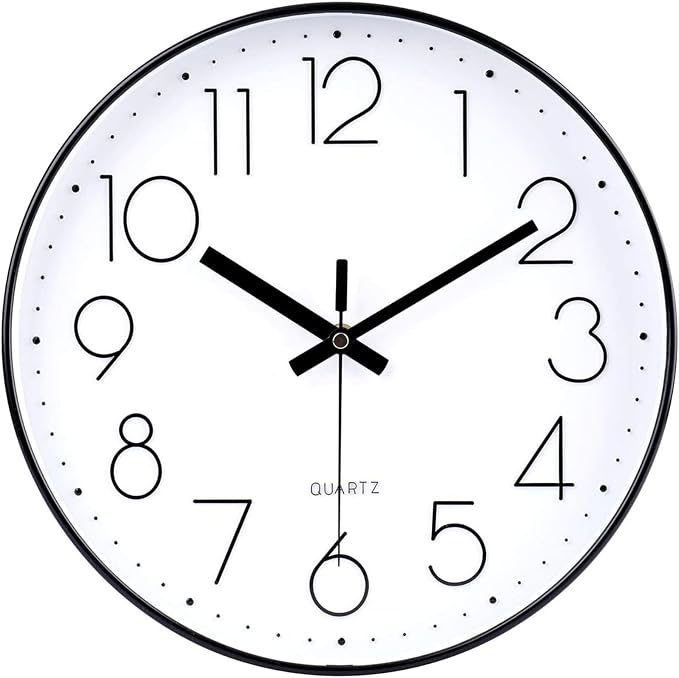 jomparis Small Wall Clock Black Wall Clocks Silent Non-Ticking by JOMPARIS