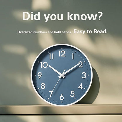 Mosewa Wall Clock 10 Inch, Battery Operated Silent Non-Ticking Modern Analog - Image 5