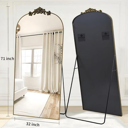Dewfig Arched Full Length Mirror, Floor Mirror - Image 7