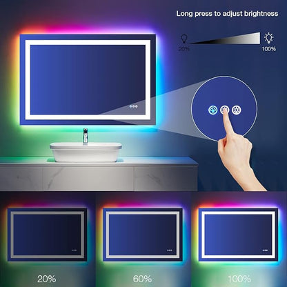 LOAAO 48"X30" LED Bathroom Mirror - Image 5