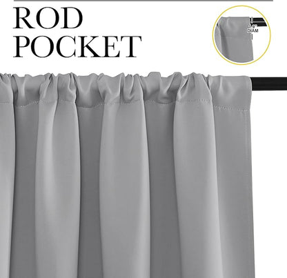 NICETOWN 2 Panels Blackout Curtains, Rod Pocket Window Curtains Room Darkning - Image 2