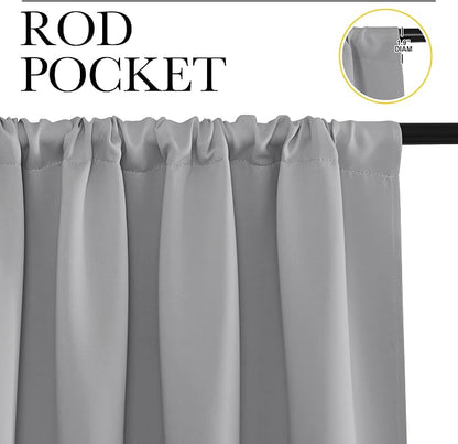 NICETOWN 2 Panels Blackout Curtains, Rod Pocket Window Curtains Room Darkning - Image 2