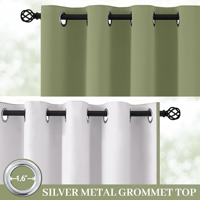 Yakamok 100% Blackout Curtains for Living Room, Thermal Insulated Blackout - Image 2