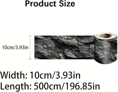 Stone Wallpaper Border 196x4 Inch Peel and Stick Wall Border Dark Slate Rock - Image 8