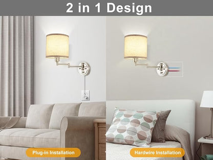 Plug in Wall Sconces with Remote Control, Dimming & Adjustable Colors - Image 7