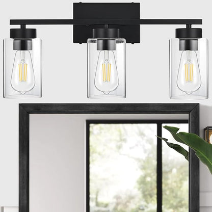 3-Light Bathroom Vanity Light, Modern Black Wall Lights - Image 7