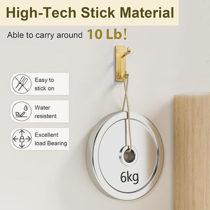 Self Adhesive Wall Hooks for Hanging: Extra Strong 13 LB, Hook for Coat - Image 2