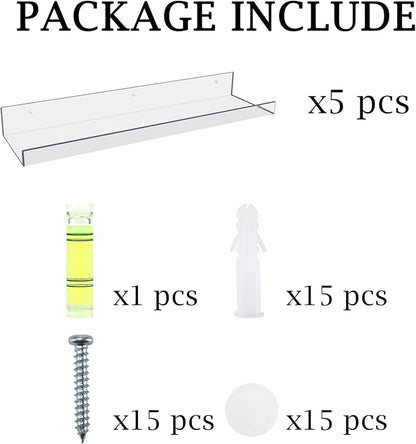 RLAVBL 5 Pack Acrylic Shelves, Living Room, Kitchen Storage - Image 5