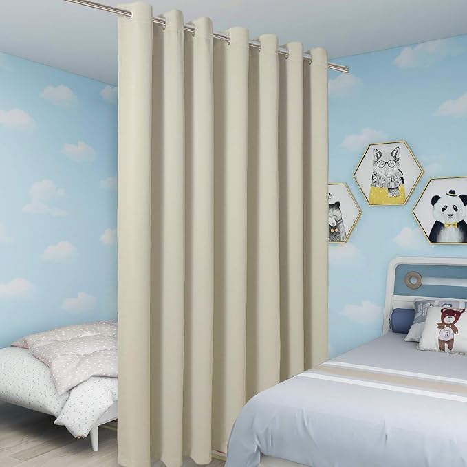 BONZER Room Divider Blackout Curtain Extra Wide Room Darkening Total Privacy - Image 4