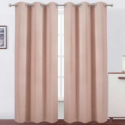 LEMOMO Blush Thermal Blackout Curtains/42 x 84 Inch/Set of 2 Panels Room by Lemomo